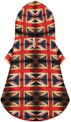 Camisa de uma peça de peças de bandeira britânica fantasia de cachorro na moda com acessórios para animais de estimação