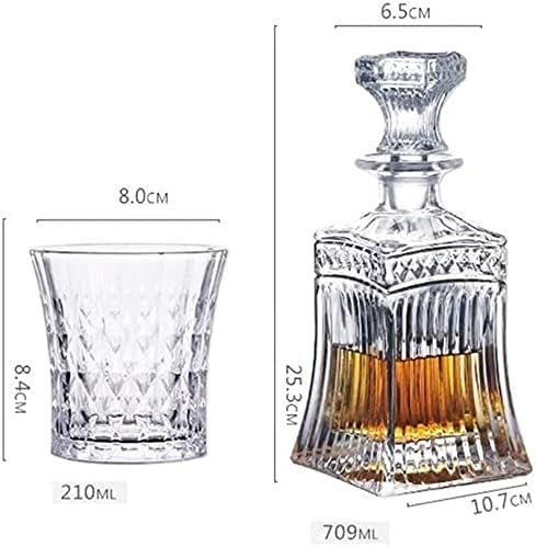 Whisky Decanter Wine Decanter 7pc Crystal Whisky Decanter & Whisky Glasses Set Crystal Decanter Set com 6 copos em