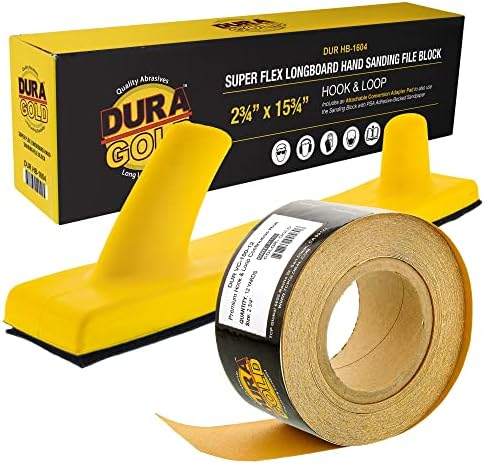 Dura-Gold Pro Série Super Flex Longboard Landing Bloco de arquivos com gancho e loop Backing e PSA adaptador Pad & 150