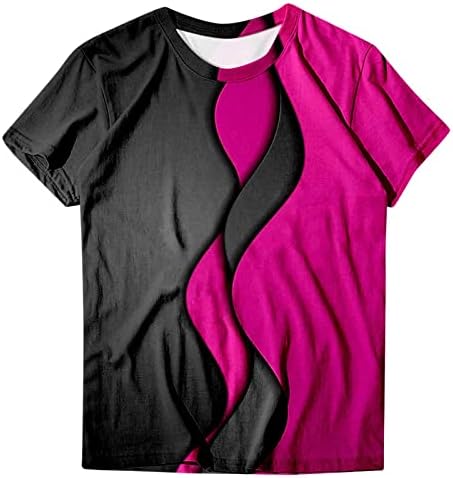 Camisetas de cor sólida feminina Mulheres de verão Casual redondo pescoço curto de manga curta top cor de cor estampada de cor sólida cor de camisa