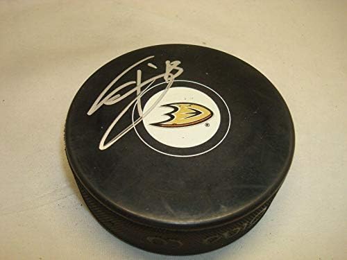 Tim Jackman assinou o Puck Anaheim Ducks Puck autografado 1A - Pucks autografados da NHL