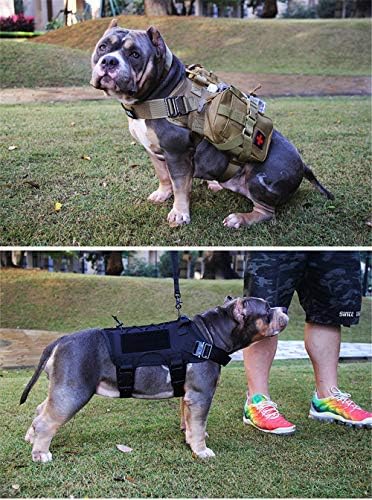 Conjunto de coletes táticos de cães ZJDU, arnês de cães de cães militares táticos de cães, colete de cães ajustável para