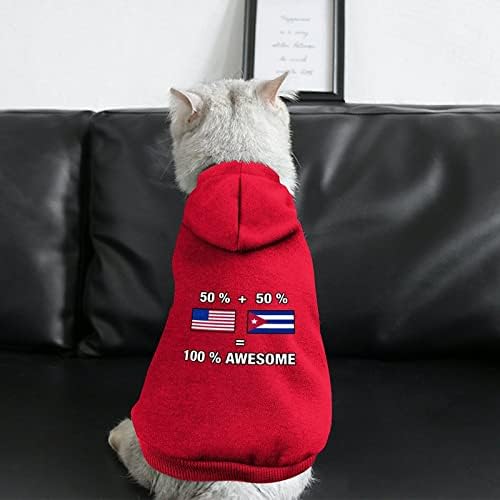 American Cuba Flag Awesome Dog Hoodie Pullover Sweatshirt Roupas de roupas de capuz Casaco para cães e gatos