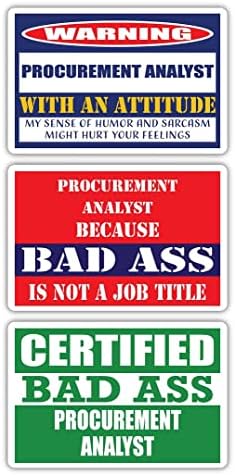 Analista de compras de Bad Ass Certified com A Attitude Stickers | Idéia de presente de carreira de ocupação engraçada | Decalques