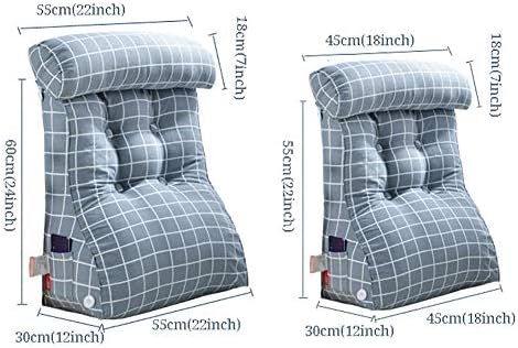 Triângulo Topy Back Wedge Cushion Pillow, Backrest Ajuste Reading Pillow Sofá cama de escritório Rest Cushion Back Support Pillow-Coffee 50x60cm