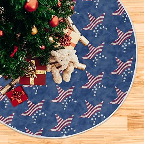4 de julho de decoração de saia patriótica de árvore patriótica, pequena saia de árvore de Natal Ornamento de 35,4 polegadas