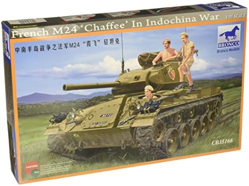 Modelos de Bronco Chaffee French M24 na Guerra da Indochina com peças de peças PE Kit de construção de modelos de veículos militares, escala de 1/35