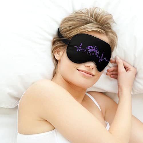 Fotógrafo Máscara de dormir com batimentos cardíacos com cinta ajustável Tampa de olho macio BlackOut