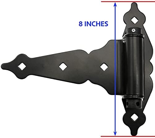 Auto -fechamento de dobradiças de portão de madeira - kit de porta de dobradiça de madeira, dobradiças de gado T de 8 - hardware de portão de madeira