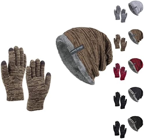 Luvas Chapé Define o outono neutro e o inverno de lã sólida e o chapéu de lã espessada de proteção de lenço de lenço de malha