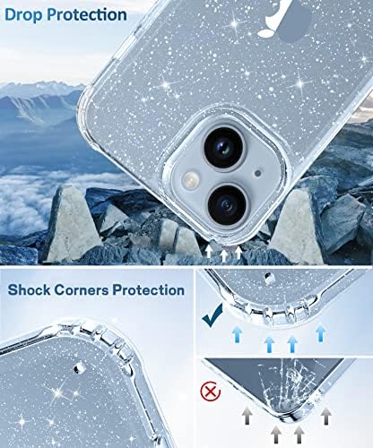 Miodik projetado para iPhone 14 Plus Case com protetor de tela + protetor de lente da câmera, capa de telefone protetora
