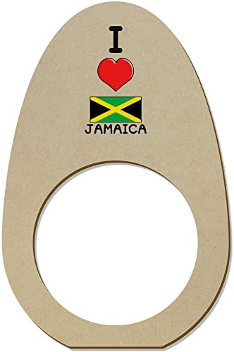 Azeeda 5 x 'eu amo Jamaica' Ringos/suportes de guardanapo de madeira