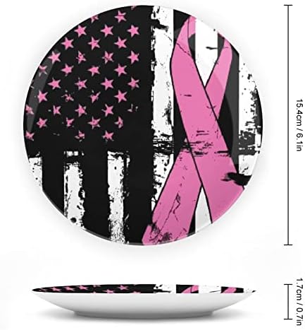 Luta contra o câncer de mama consciência dos EUA Bandeira Bandeira China Decorativa Placas redondas Craft Craft With Display Stand