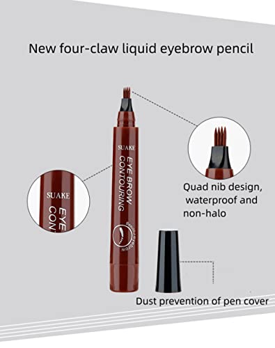 Lápis de sobrancelha - caneta microbladadora de sobrancelha - maquiagem ocular para sobrancelha micro de 4 pontos de sobrancelha