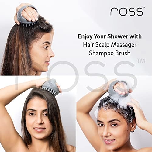 Ross Hair Scalp Massager Shampoo Brush com cerdas de silicone macias para anti -caspa, esfoliando com massageador da cabeça manual de