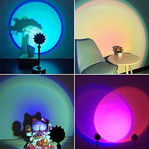 Lâmpada de projeção do pôr do sol Huiisuoc, luz do pôr do sol de 16 cores com controle remoto, lâmpada de mudança de cor para decoração de quarto romântico