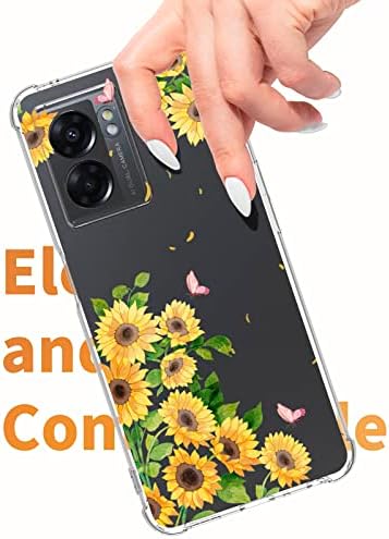 DCWUNK Compatível com OnePlus Nord N300 5G Case 6,56 polegadas, Lente de câmera Protetor de troca de choque de choque de choque Clear Floral Protetive Women Phone Tampa, 2022