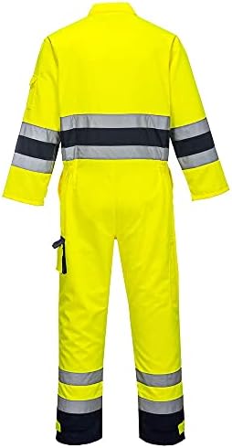 Portwest TX55 Nantes Hi Vis Vis Coverall Classe 3 Amarelo/Marinha, grande