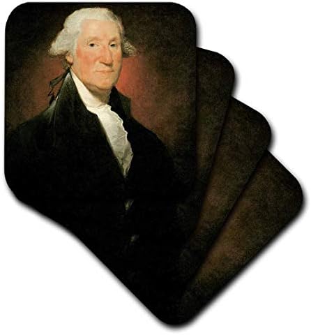 3drose cst_164548_1 Presidente George Washington Vintage de Gilbert Stuart-Soft Coasters, conjunto de 4
