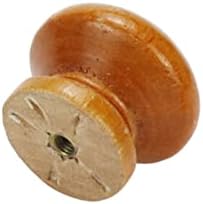 Bitray redonda em forma de cogumelo botões de madeira de madeira marrom de madeira marrom puxadores de gaveta -8pcs