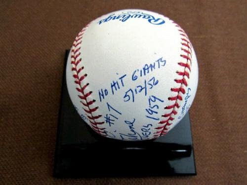 Carl Erskine 1948-1959 Brooklyn Dodgers Pitcher Stat Signated Auto Baseball JSA - bolas de beisebol autografadas