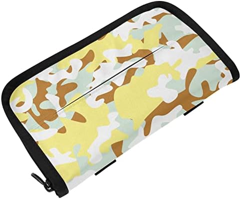 Holder de tecido de carro Clear-amarelo-camouflage-Desert Distribuidor de tecidos do guardanapo de banco traseiro