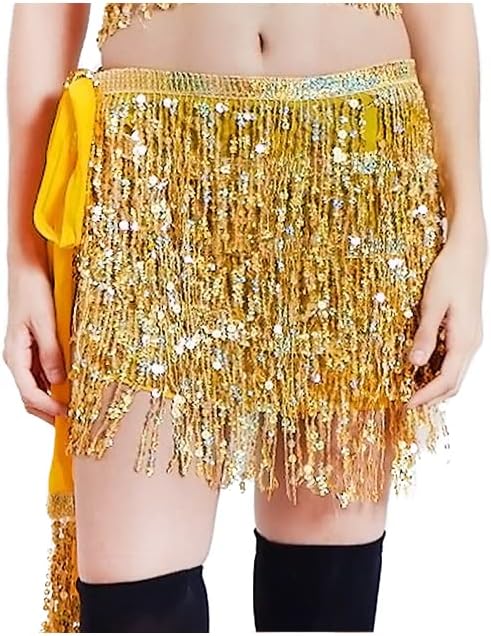 Lantejoulas skwodico Wrap Saias Belly Dance Hip Tassels for Women and Girls BSKG2209