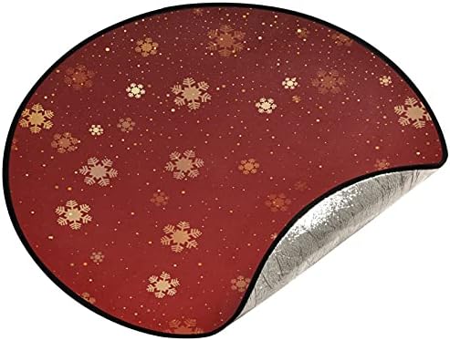 Snowflakes Treça de Natal tapete de árvore à prova d'água Bandeja de tapete de tapete sob acessório de árvore de Natal para