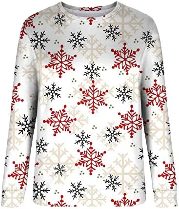 Womens Autumn Winter Tops Casual sem moletom com capuz de Natal Pullover de manga longa com moletações de grandes dimensões