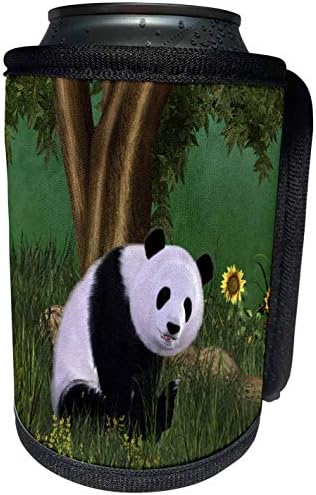 3drose lata mais refrigeradora, 10,5 por 4.5, um urso fofo panda fica em um prado debaixo de uma árvore