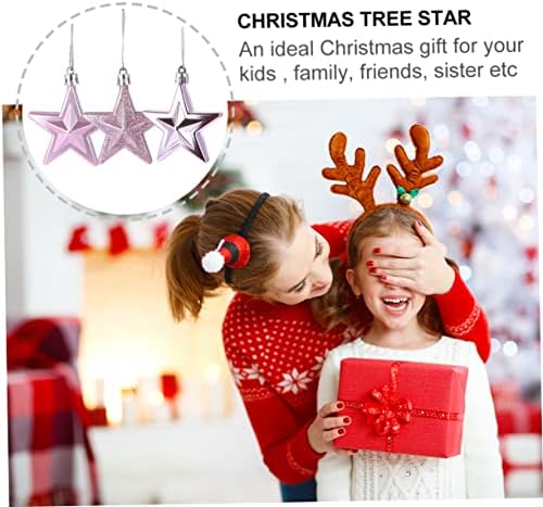 Nolitoy 18pcs Decorações de árvore de Natal 7cm 7 cm de Natal tridimensional Estrela de cinco pontas Hanging Tree Tree Tree Christmas
