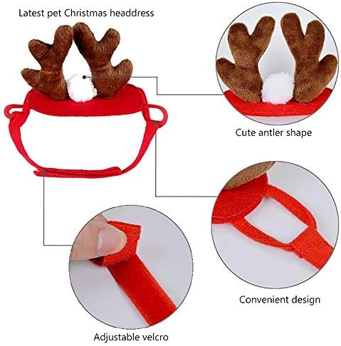 Pendure recém -atualizando o cão de gato Papai Noel Hat Decorações de Natal, manta e alces de rena de rena