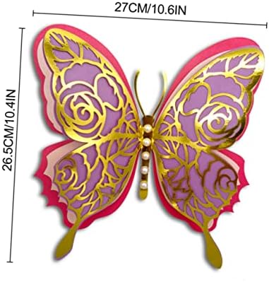 YARNOW 10 PCS adesivos de glitter suprimento de artesanato de pérolas Layout de borboletas D Removável quarto requintado