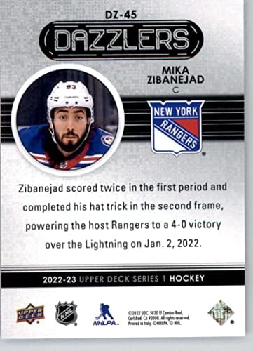 2022-23 Deck superior Dazzlers Blue DZ-45 Mika Zibanejad New York Rangers NHL Hockey Trading Card
