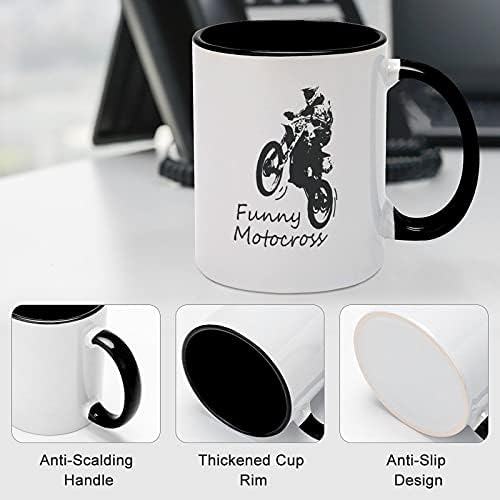 Caneca de café cerâmica de motociclismo engraçado com cor dentro e manusear xícara de chá para homens homens pretos no estilo