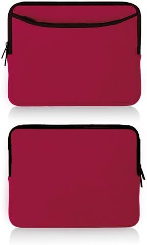 Caixa de ondas de caixa compatível com Fire 7 Kids - Softsuit com bolso, bolsa macia neoprene capa com zíper do bolso - vermelho vermelho