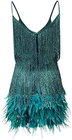 Vestido de lantejoulas de Twgone para mulheres Fringe Glitter Spaghetti tira o BodyCon Sexy Club Night Party Prom Dress