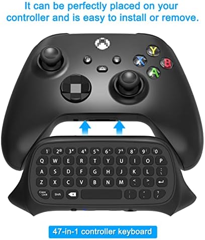 Teclado sem fio para Xbox One/S, para o controlador Xbox Série X/S, Mini Chatpad Message Controler Teclado Alto-falante com receptor 2.4G e tomada de áudio de 3,5 mm para Xbox Series X/S/One/S