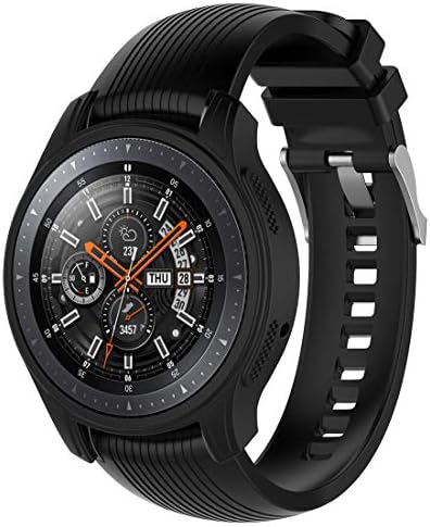 Compatível para Samsung Galaxy Watch Case de protetor de silicone de 46 mm, capa de proteção de silicone macio de lokke para Samsung Galaxy Watch 46mm/ smasung gear s3 fronteira sm-r760 smartwatch