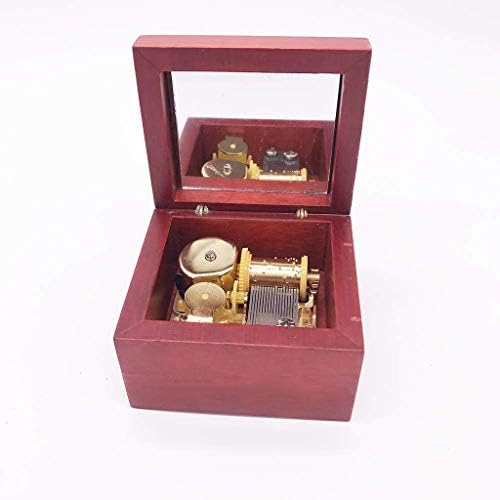 Caixa de música xjjzs caixa de madeira caixa de madeira sólida com seleção de músicas ， para casamento de natal para mulheres