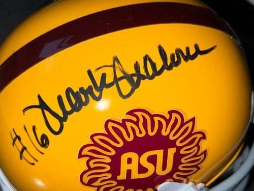 Mark Malone Arizona State Sun Devils assinou o Mini Capacete Schutt - Mini Capacetes Autografados da NFL