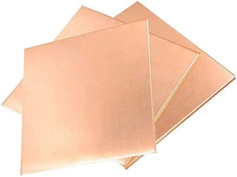 Lucknight Copper Metal Sheet Placa de folha 2x 200 x 200 mm Placa de latão de metal de cobre cortada placa de latão