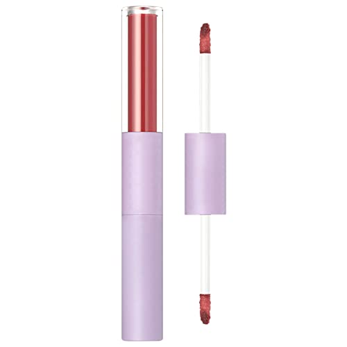 Xiahium Base Base Gel Lip Double Lip Glaze Dois Lipstick de Textura Veludo Impermeável Non Stick Copo Non Fad