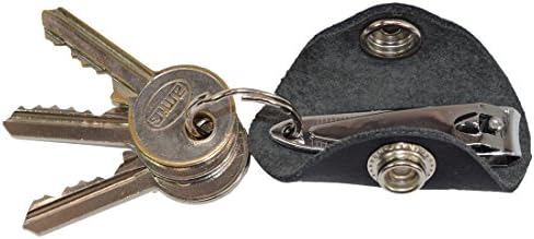 O chaveiro de revestimento de unhas de couro rústico carrega viagens seguras feitas à mão por esconde