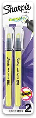 Sharpie Clear View Highlighter Stick, amarelo, 2/pacote
