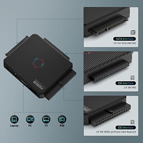 FIDECO SATA/IDE Adaptador USB 3.0, conversor de cabo do adaptador de disco rígido para SATA universal de 2,5/3,5 polegadas