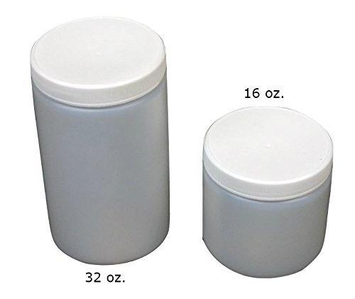 32 oz. Quarto HDPE de plástico translúcido de quart inclui tampa de plástico branco com revestimento de tampa F217