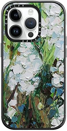 Casetify Impact iPhone 14 Pro Case [4x GRAVO MILITAR Testado / 8,2 pés de proteção / compatível com Magsafe] - Flores de Squill Wild - Black Matte Black