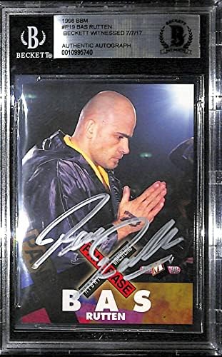 Bas Rutten assinou 1998 BBM pâncrase híbrida Wrestling Japanese Card P19 COA UFC - Cartões UFC autografados