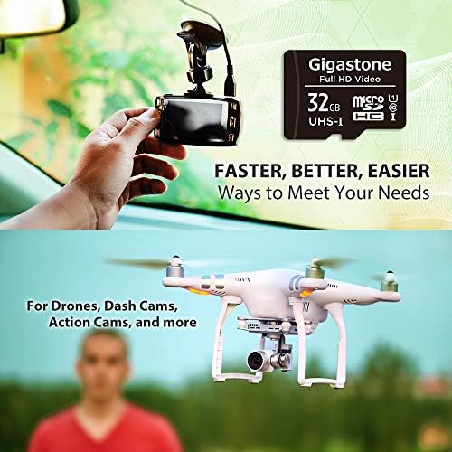 Gigastone 32GB 10-Pack Micro SD Card, Full HD Video, Surveillance Security Came Action Camera Drone, 90MB/S Micro SDHC UHS-I U1 C10